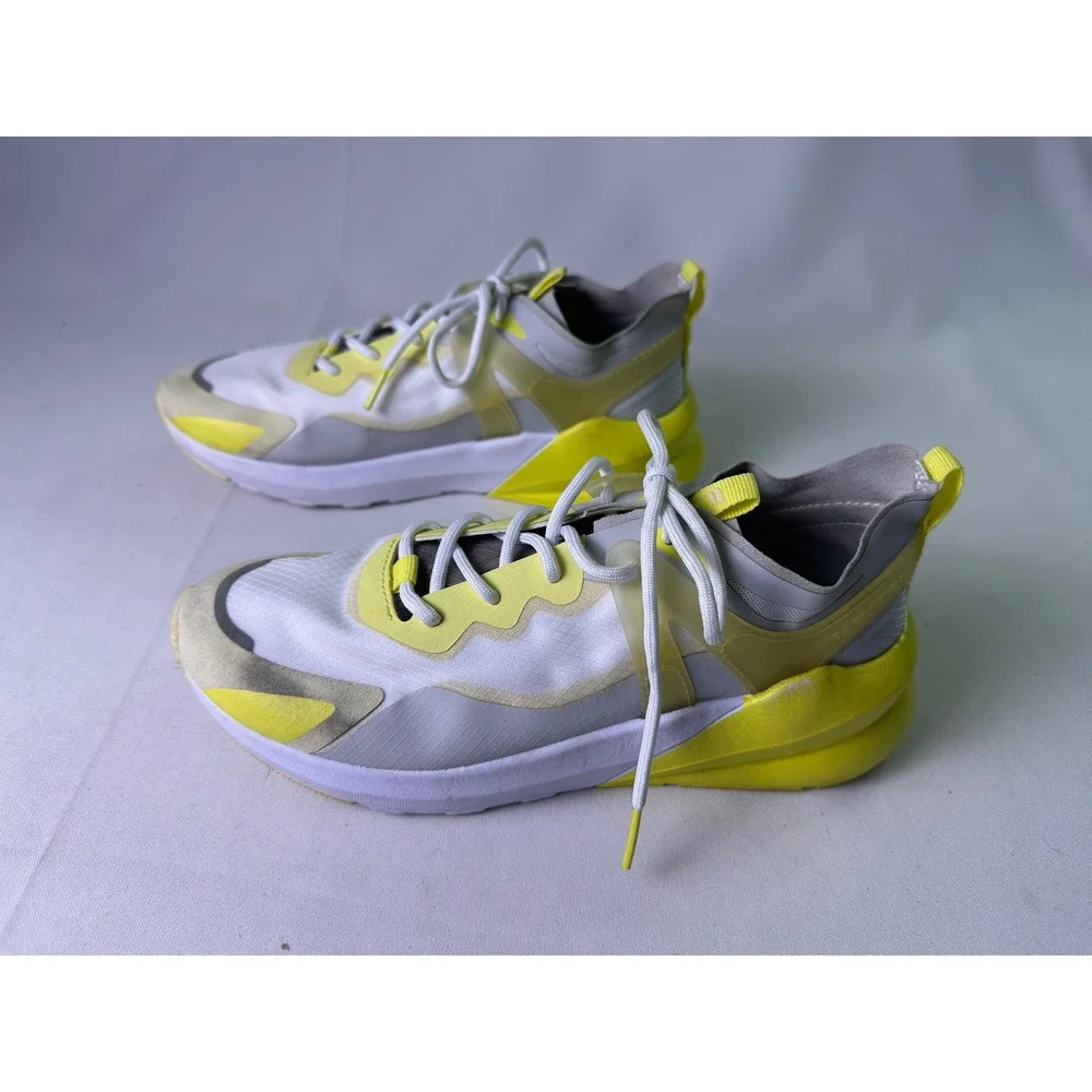 Fabletics Cheviot Performance Sneaker Women Sz 7 White Neon Yellow Athletic Gym‎